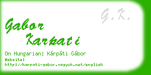 gabor karpati business card